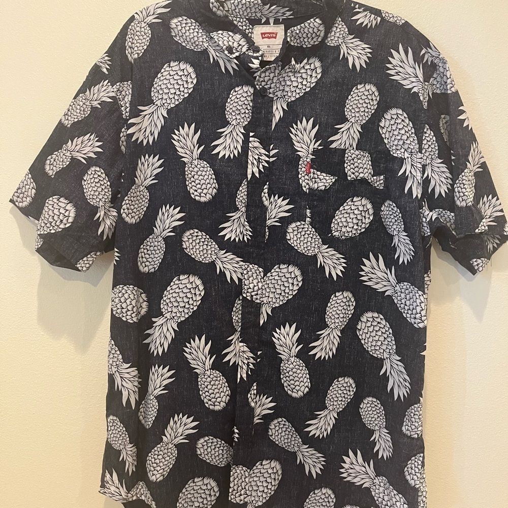 Levi's Blue and White Casual Button Down Shirt